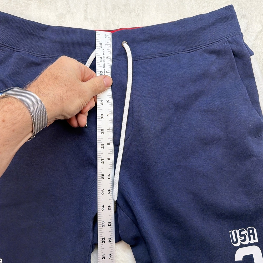 Polo Ralph Lauren Shorts USA Olympic Team Athletic Drawstring Blue Mens Large - Picture 3 of 10